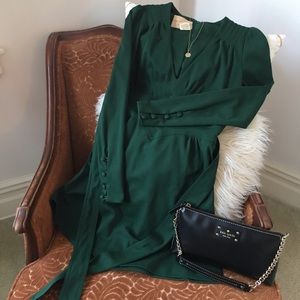 Vintage Green Long Sleeve Dress